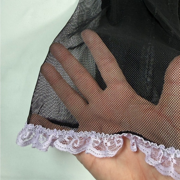 NWT TORRID Black Sheer Mesh Lace Trim Padded Babydoll Lingerie Boudoir Size 2X - Picture 7 of 11